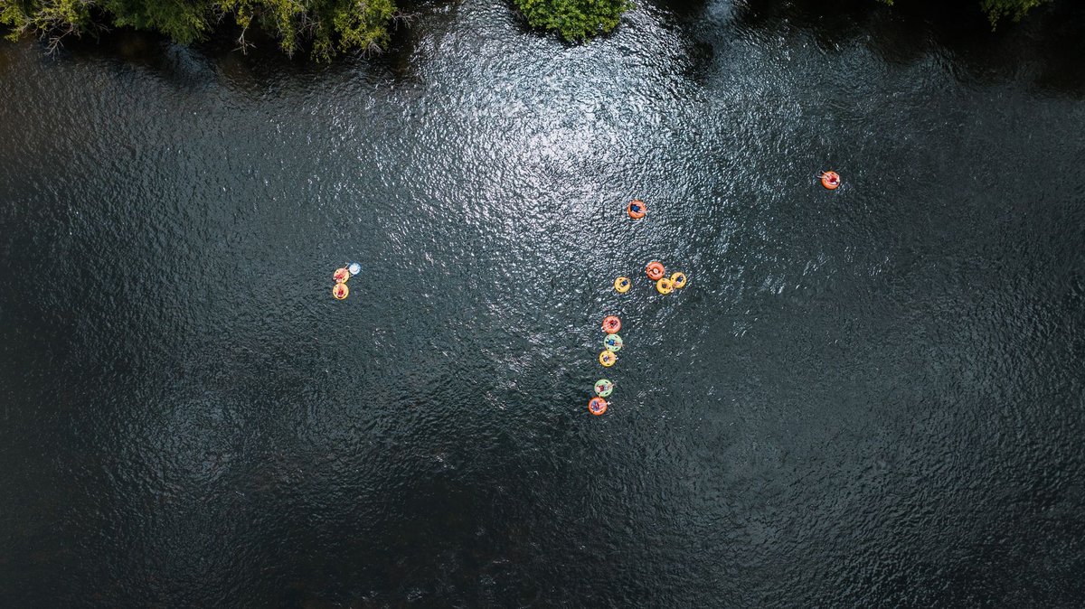 tubers floating down the Apple River near Somerset Wisconsin