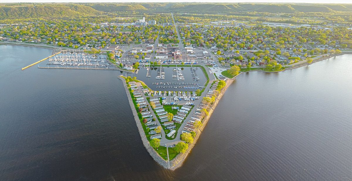 sailboats on Lake Pepin near Lake City Minnesota
