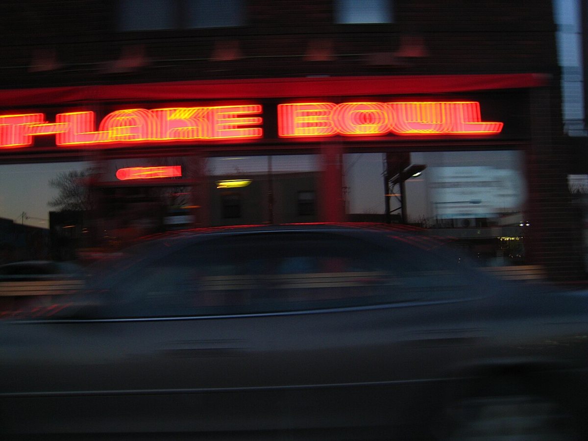 The neon sign outside Bryant-Lake Bowl in Uptown Minneapolis